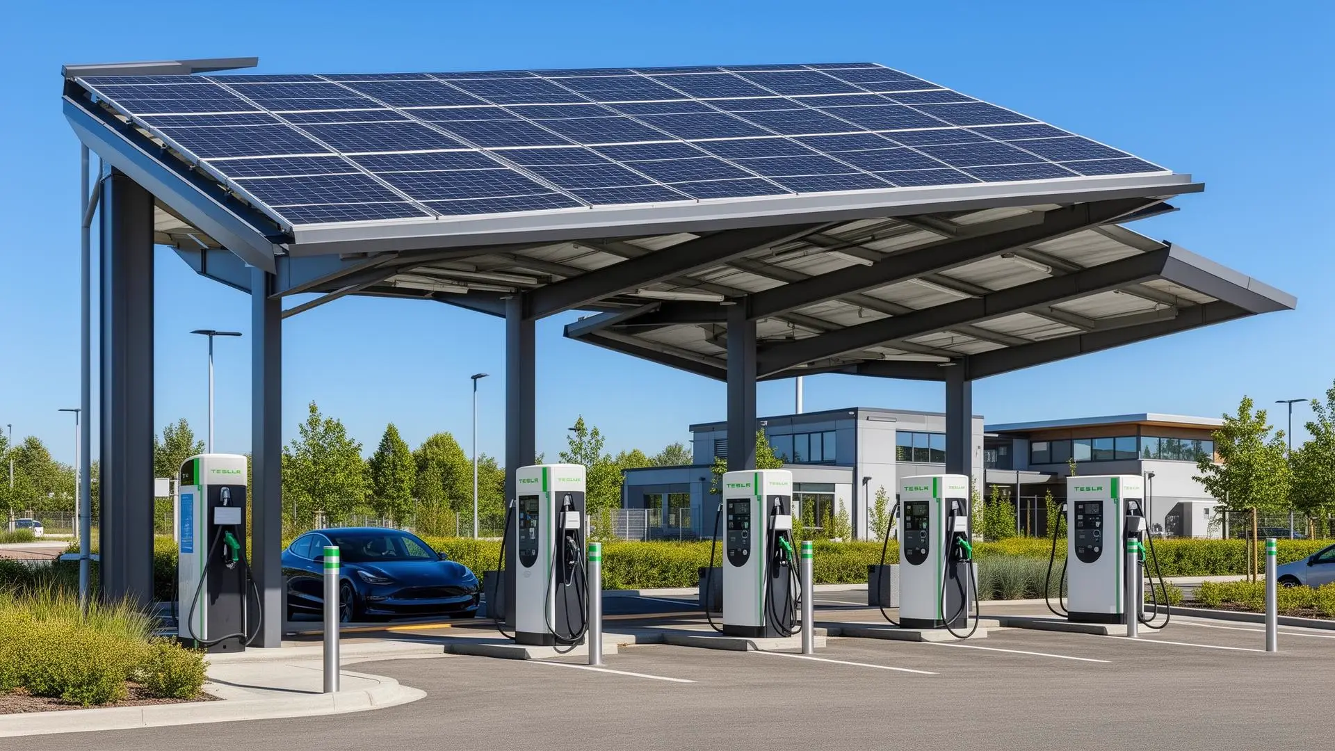 Laddinfrastruktur för elbilar med solpaneler